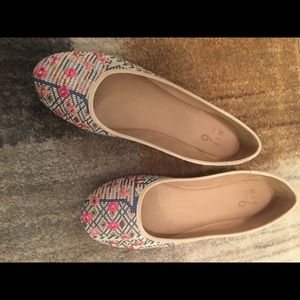 Blue and pink flats